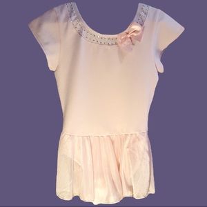 Danskin Freestyle Leotard Pink Skirted sequins with bow